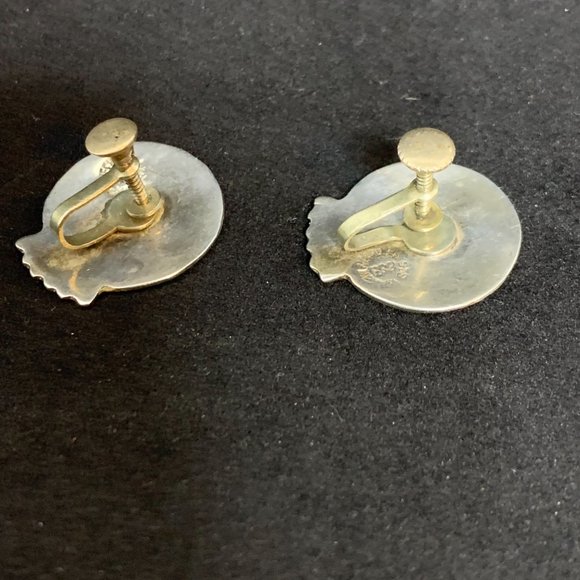 Hecho En Mexico Sterling Silver Abalone Earrings - Picture 5 of 6